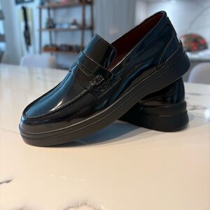 NEW! Lui Jo Black Patent Leather Penny Loafers for Men, Sz 43